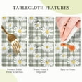 thumbnail image 4 of Spring Summer Daisy Floral Sage Green Plaid Round Tablecloth 60 Inch, Decorative Holiday Home Party Table Cloth for Kitchen Dining Picnic Table Cover, 4 of 6