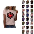 thumbnail image 1 of T-shirt Femme Saint-Valentin 2026 Manches Courtes Col Rond Graphique Cœur d'Amour, 1 of 4