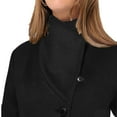 thumbnail image 6 of ClodeEU Women's Wool Blend Classic Stand Collar Pea Coat With Belt,Long Sleeve Winter Coat Black,Womens Plus XXL, 6 of 8