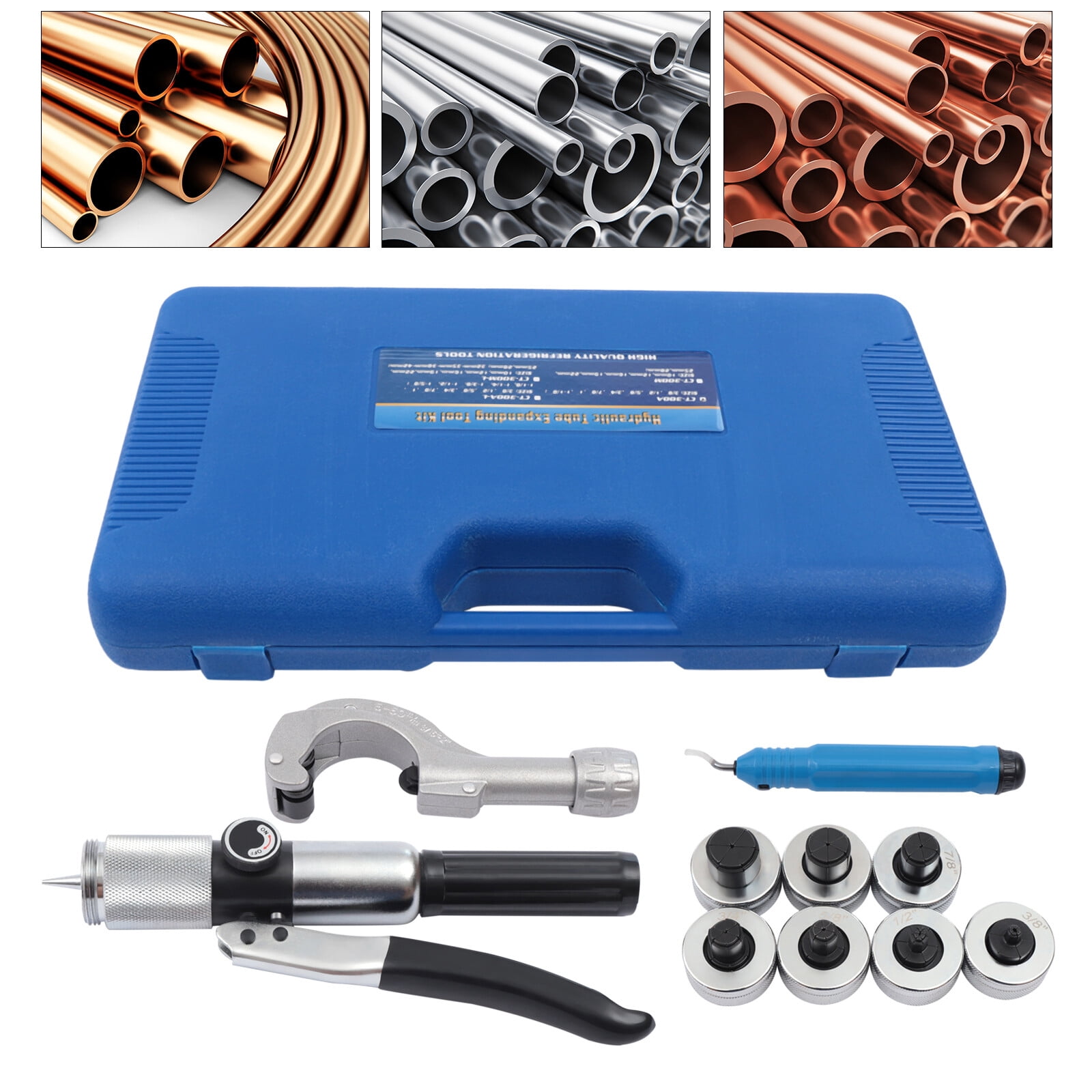 HVAC Hydraulic Swaging Tool Silver Black Kit Fit Copper Tubing Expanding Copper Tube Expander