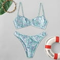 thumbnail image 2 of Zszcpp Bikinis For Women Bathing Suits Beachwear Cut Out Vacation Spaghetti Strap Floral Print Seaside Swimwear Young Adult Swimsuits, 2 of 5