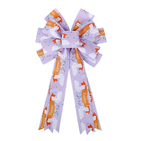 

Prolriy Decorations Clearance Easter Bow Wreath Easter Bunny Wreath Bow Easter Decoration Spring Burlaps Bow for Front Door Indoor Outdoor Wall Easter Decoration Supplies