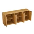 thumbnail image 6 of Aukfa 67" Modern Sideboard Cabinet, Wood Storage Credenza & TV Cabinet with 6 Fluted Doors for Living Room/Dining Room,Natural, 6 of 8