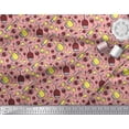 thumbnail image 2 of Soimoi Rayon Crepe Fabric Bottle & Wine Glass Bar Print Sewing Fabric Yard 46 Inch Wide, 2 of 3