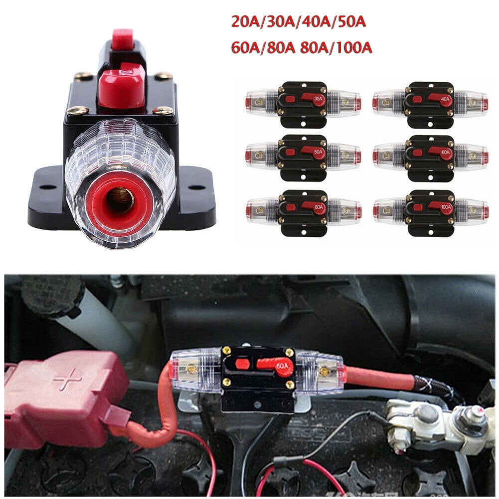 100Amp Circuit Breaker with Manual Reset,Inline Fuse Inverter for Car Marine Boat Bike Stereo Audio 