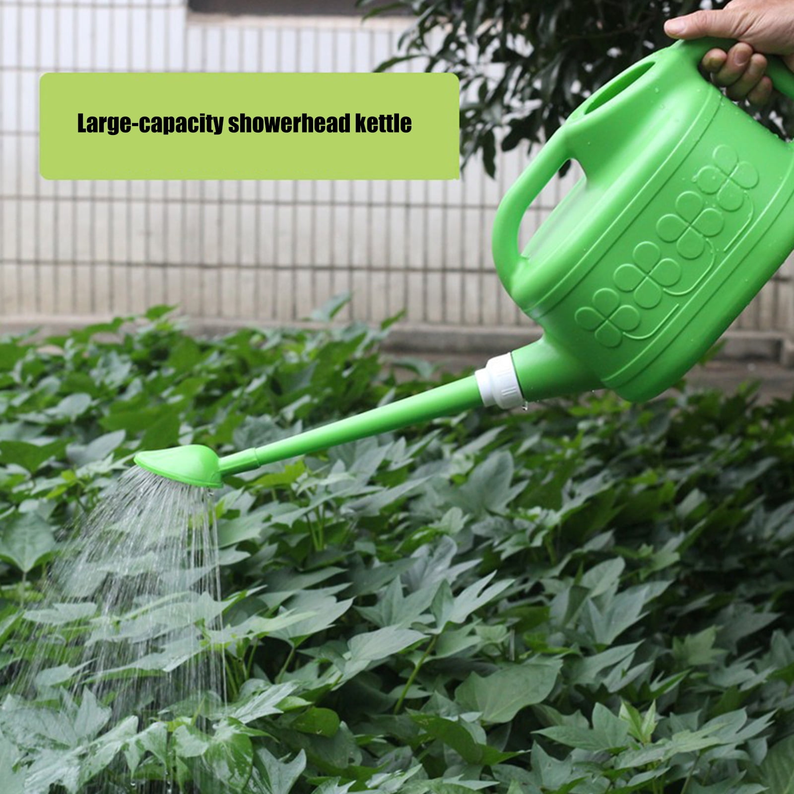Large Capacity Gardening Watering Can With Interchangeable Spout Plastic Ergonomic Grip For Potted Plant Baskets