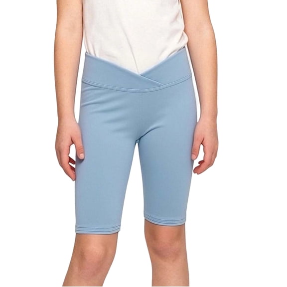 Khunlpohl Girl's Leggings Shorts Elastic Waisted Solid Color Sports Short Pants Casual Running Swimming Trousers