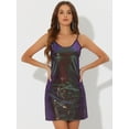 thumbnail image 2 of DARING DIVA Halloween Costume Glitter Sequin Spaghetti Strap Dress XL Multicolor, 2 of 6