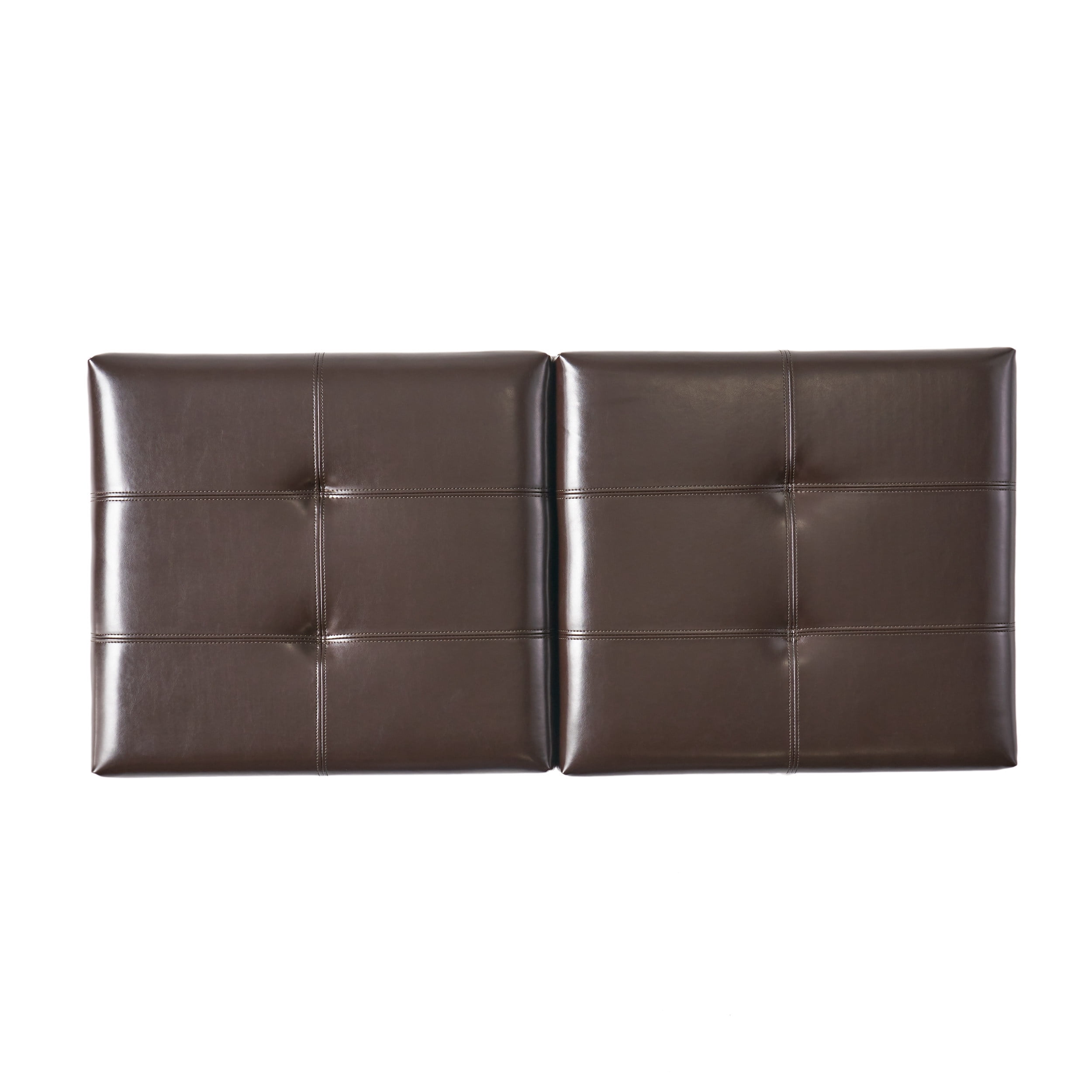 Noble House Logan Chocolate Brown Bonded Leather Storage Ottoman