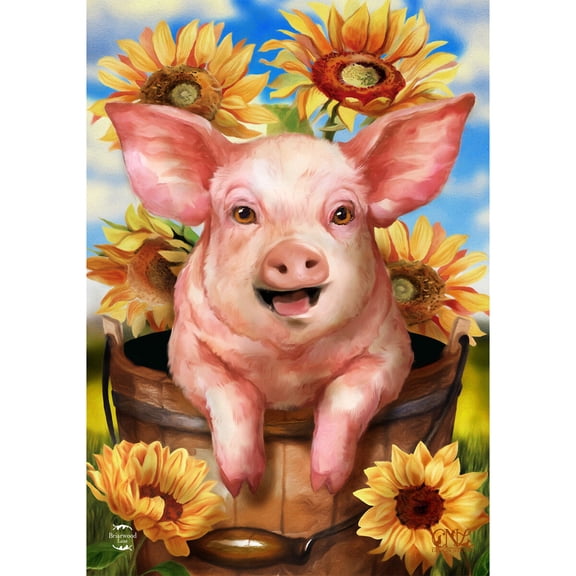 Briarwood Lane Garden Flag 12x18 For Outdoor Happy Piglet Fall For Fall Garden Flag Flags For Outside