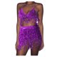 thumbnail image 1 of Conjunto de traje de danza del vientre con lentejuelas para mujer - Chaleco + falda, poliéster/lentejuelas, talla única - Con borlas/ropa de fiesta, 1 of 3