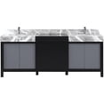 thumbnail image 4 of Lexora Home Zilara 84" Double Marble Top Bathroom Vanity with Chrome Faucet, 4 of 15