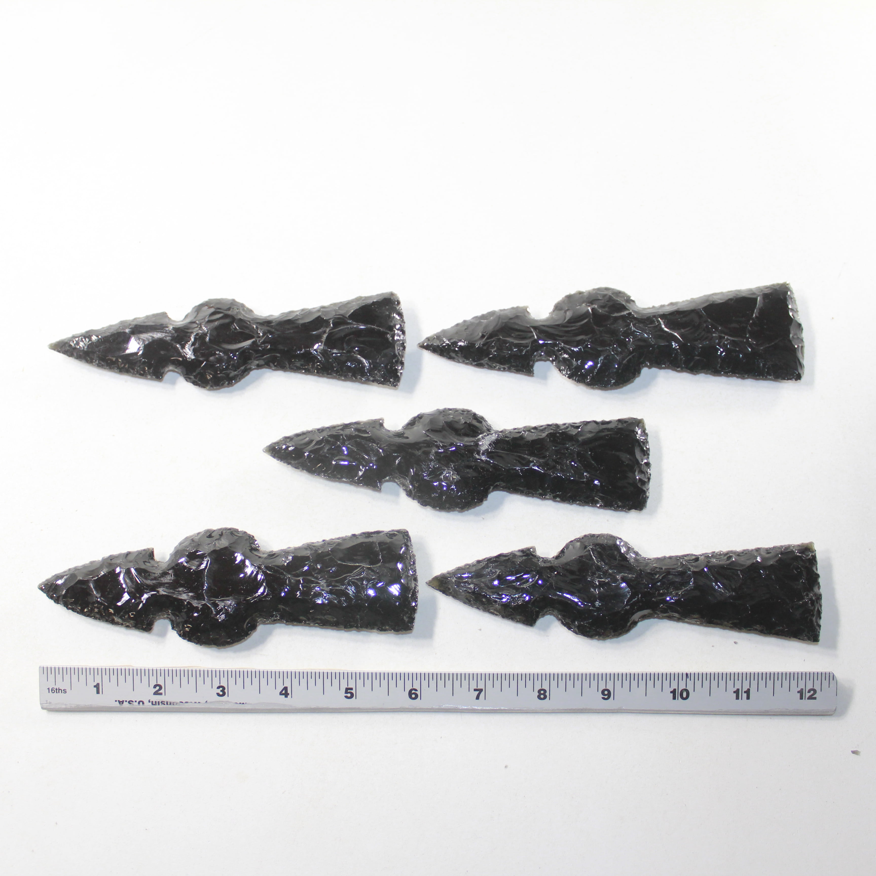 5 Obsidian Ornamental Tomahawk Heads #0325  Ax Axe Hatchet