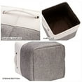 thumbnail image 4 of Sea Team 3-Pack Cubic Storage Basket Set, Storage Cube Organizer, Clothes Toys Bin, 11 x 11 x 11 Inches, Big Square Canvas Fabric Collapsible Shelf Box with Handles, Grey & White, 4 of 6
