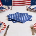 thumbnail image 5 of Taicans 12 Pcs Blue with White Stars Cloth Napkins,Reusable Washable Cotton Blend Table Napkins for Patriotic 4th of July,Memorial Day,BBQ,Picnic,Dinner Parties & Table Decor, 5 of 6