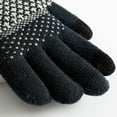 thumbnail image 3 of CUZIBR Womens Mittens Knitted Wool Warm Screen Gloves Striped Plaid Solid Color Fuzzy Thick Thermal Windbreaker Mitten For Cold Weather, 3 of 6