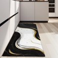 thumbnail image 4 of Black White Gold Marble Pattern Kitchen Rug Mat,Kitchen Runner Rugs Non Skid Washable,Decorative Kitchen Floor Mats for Kitchen,Sink,Laundry,17"X47", 4 of 5