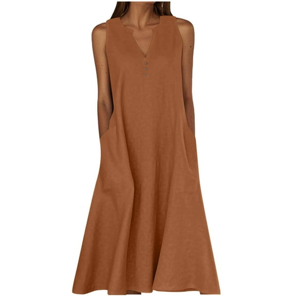 Yghzkop Womens Fall Casual Dresses Sleeveless V Neck Gradient Color Asymmetric Hem Long Maxi Dress Fashion Boho Beach Party Dress Jumpsuit Style