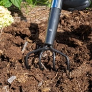 Expert Gardener Fiberglass Long Handle 4-Tine Cultivator with Comfort End Grip