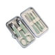 thumbnail image 1 of Set de cortaúñas de acero inoxidable | Tijeras para piel muerta de manicura | Acero de alto carbono, duradero, recortadores de precisión | Removedor de callos para pies | Estuche de cuero | Kit, 1 of 9
