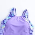 thumbnail image 6 of LIIPEE Girls One-Piece Swimsuits Summer Casual Gradient Color Tie Dye Sleeveless Crew Neck Swimwear Kids Fashion Backless Regular Fit Beach Bathing Suit Comfortable Cute Beachwear,Purple,13-14 Years, 6 of 9