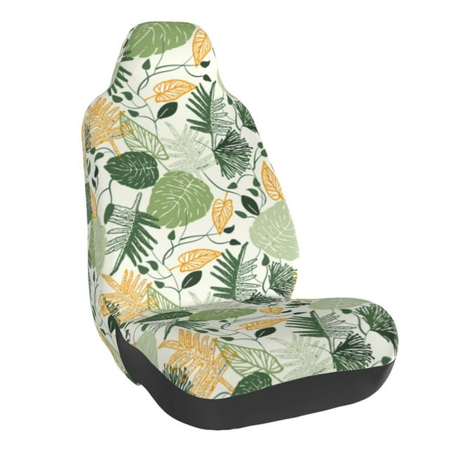Wukai Hawaiian Style Full Set Car Seat Covers with Soft Padding Universal Auto Front Seats Protector and Cushion Mat