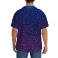 thumbnail image 3 of Yiaed Neon Glitter Print Mens Casual Wrinkle Free Shirts Short Sleeve Button Down Summer Stretch Dress Shirt-Large, 3 of 5