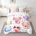 thumbnail image 2 of jejeloiu Watercolor Ocean Axolotl 7-Piece Queen Bedding Set,Sea Animal Doughnut,Microfiber Reversible Decor For Kids, 2 of 8