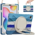 thumbnail image 5 of Funda colorida para Samsung Tab S6 Lite de 10,4 pulgadas con correa para el hombro, soporte de anillo ajustable grande y protección contra golpes., 5 of 5