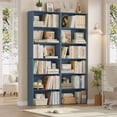 thumbnail image 6 of Homfa 6 Tier Tall Bookshelf and Bookcase, 2PC Wooden Bookcase Display Shelf for Living Room Home Office Library Storage, Blue, 6 of 10