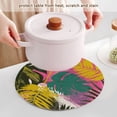 thumbnail image 5 of 3PCS Trivet Mats 15 Inch Round Heat-Resistant Pot Holders Hot Pads Table Decor Colorful Tropical Leaves, 5 of 6