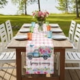 thumbnail image 4 of Table Runners 120 Inches Long Dress Scarves, Spring Farmhouse Coffee/Dining/Kitchen Table Runner for Living Room, Truck Botanical Rose Leaves Butterfly Pink Lattice 13x120 Inch, 4 of 9