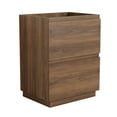 thumbnail image 6 of 24-Inch Bathroom Vanity with Double Drawers, Freestanding Space-Saving Storage Cabinet for Small Bathrooms, Engineered Wood in Warm Brown (Vanity Only), 6 of 9