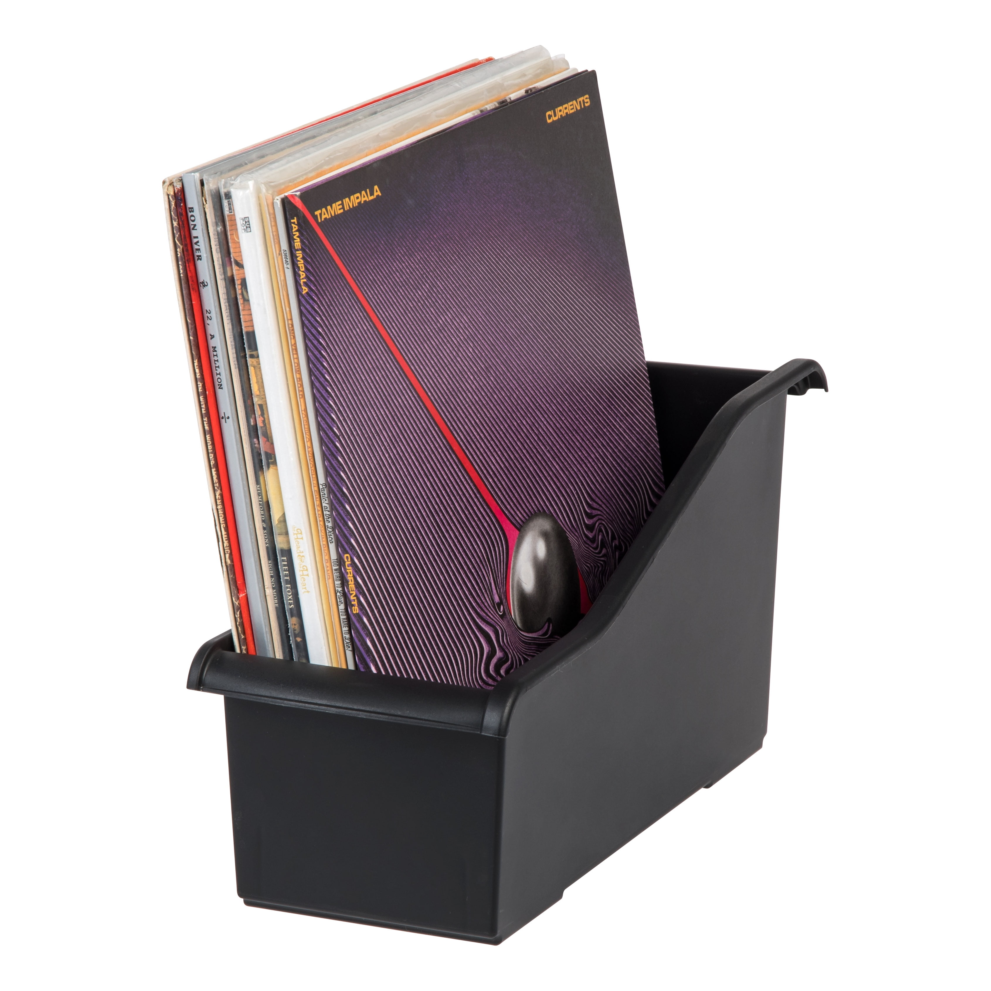 IRIS USA, Connecting Plastic Book Bin, Black