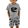 thumbnail image 3 of Hienoo Big Boys Casual Outfits Dinosaur Print Short Sleeve T-Shirt Shorts Set, Sizes 9-10Y, 3 of 3