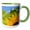 Green/White, variant on 3drose, Photograph of the Corner of a Whimsical Sunflower. Its a Sunny Day., 11oz Mug