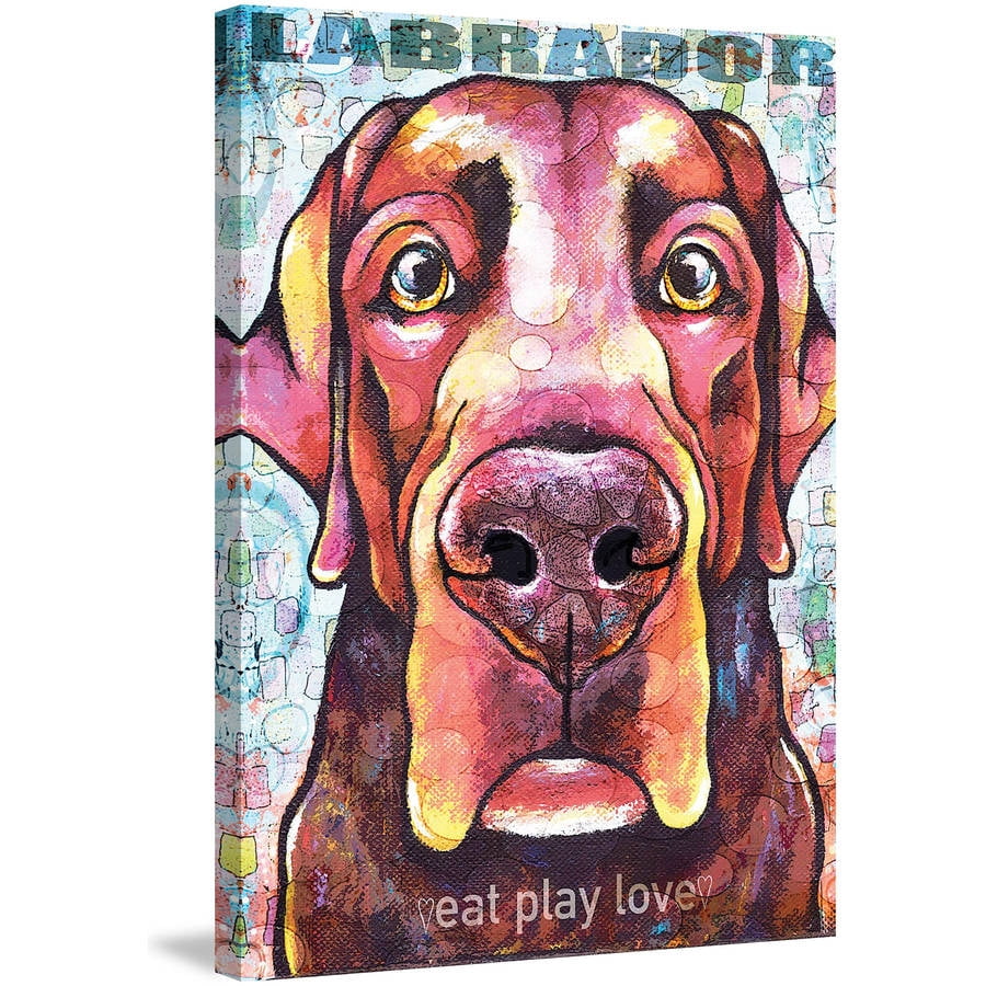 Marmont Hill - "Labrador Pop Art" by Stephanie Gerace Painting Print on Wrapped Canvas