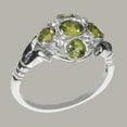 thumbnail image 3 of LBG British Made 14k White Gold Natural Peridot & Cubic Zirconia Womens Statement Ring - 33 size options - Size 10, 3 of 7