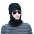 thumbnail image 5 of Mosey Men Winter Hat Sunshade Thermal Knitted Elastic Short Brim Full Anti slip Unisex Outdoor Camping Skiing Balaclava Cap Hat Scarf Integrated Headgear, 5 of 8