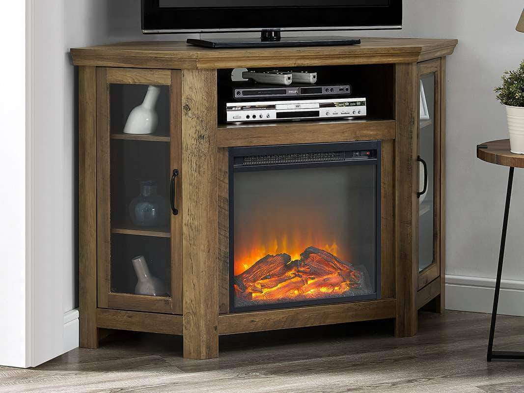 In a spacesaving corner design With a rich, textured finish made of