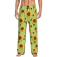 thumbnail image 2 of Picia Sunflower Leaves Mens Soft Woven Cotton Elastic Waistband Sleep Pajama Pant Lounge Sleep Pant With Pockets And Drawstring-Medium, 2 of 9