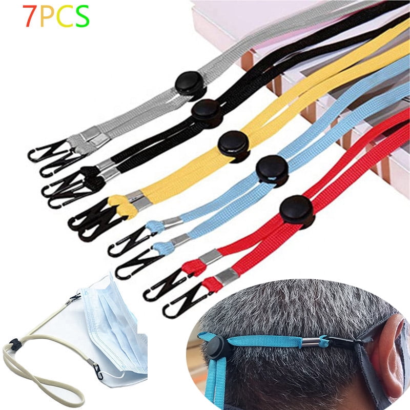 4-pc Mask Straps Holders for Back of Head or Neck with Adjustable Stopper for Unisex Adult Kids Assorted