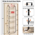 thumbnail image 4 of Delamu 6-Tier Over the Door Pantry Organizer, Metal Pantry Organizers and Storage, Door Organizer for Easy Install, D5 x W13 x H50 inch, Black, 4 of 7