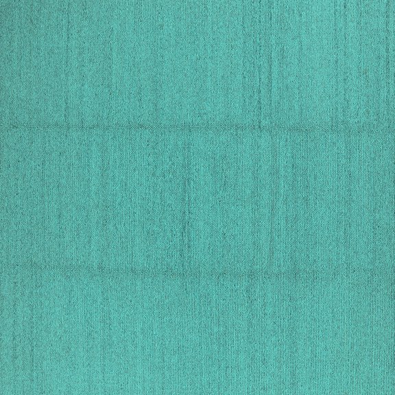 Ahgly Company Machine Washable Indoor Square Solid Turquoise Blue Modern Area Rugs, 7' Square