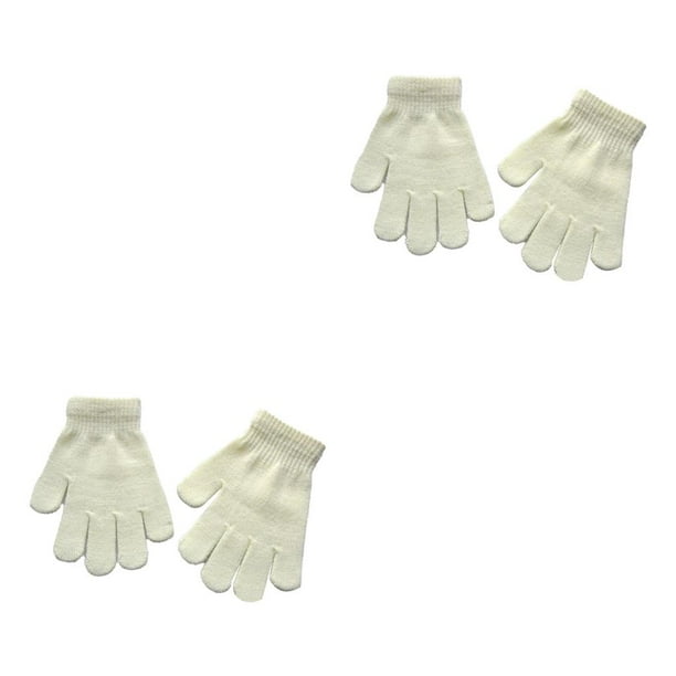 Sonducket 1 par de guantes para niños, cubierta de mano, accesorio de ropa para ropa de invierno, blanco Blanco 2Conjunto