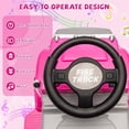 thumbnail image 4 of Coche eléctrico interactivo para niños 1.6V, automóvil para bebés con área de almacenamiento grande, música, 2 faros, 5 luces LED, incluye batería recargable 6V (rosa), 4 of 7