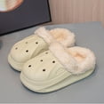 thumbnail image 2 of Dakaela 3-13Y Kids Lined Clogs Boys Girls Winter Fleece Garden Shoes Toddler Platform House Shoes Slip on Indoor Outdoor Mules Beige 8.5, 2 of 9
