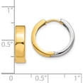 thumbnail image 4 of 10K Two-Tone Hinged Hoop Earrings (Width 4) (Length 12) - Jbsp, 4 of 5