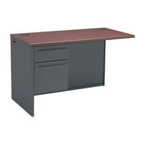 HON H38216L.N.S 38000 Series 48 in. x 24 in. x 29.5 in. Left Flush Return - Mahogany/Charcoal