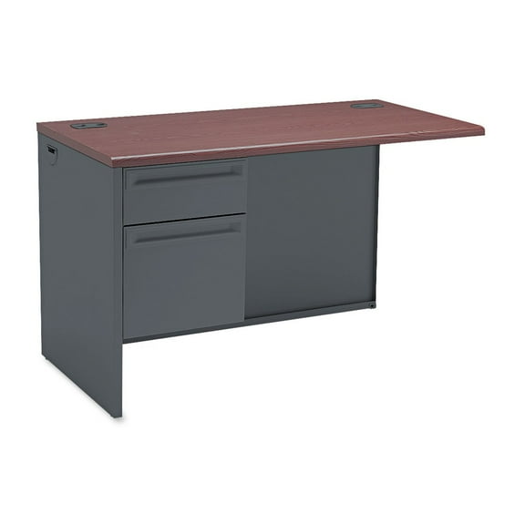 HON H38216L.N.S 38000 Series 48 in. x 24 in. x 29.5 in. Left Flush Return - Mahogany/Charcoal